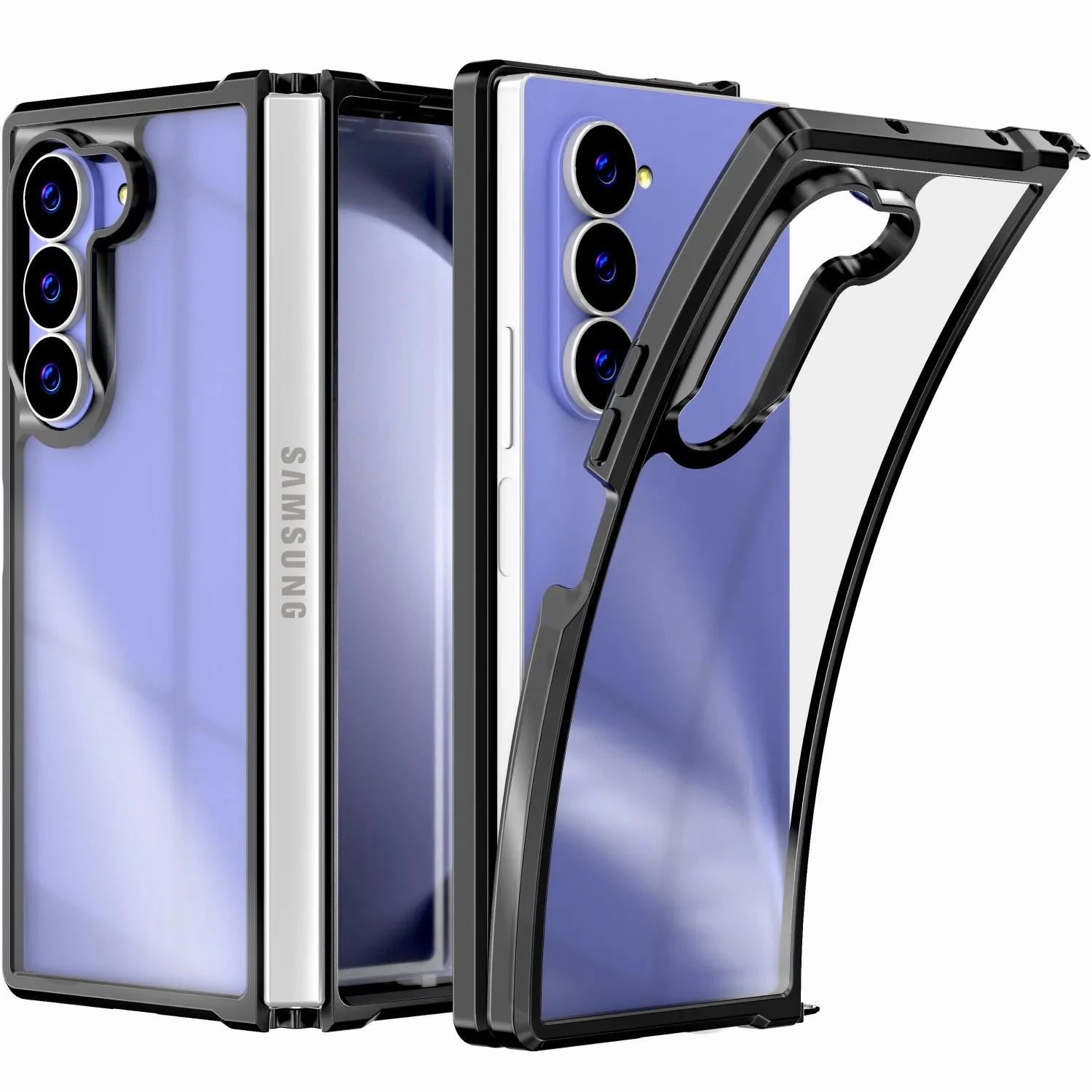 Samsung Galaxy Z Fold 6 Hybrid Shockproof Clear Slim Acrylic Case Cover Flexible Hinge Rib Professional Look Hybrid Detail