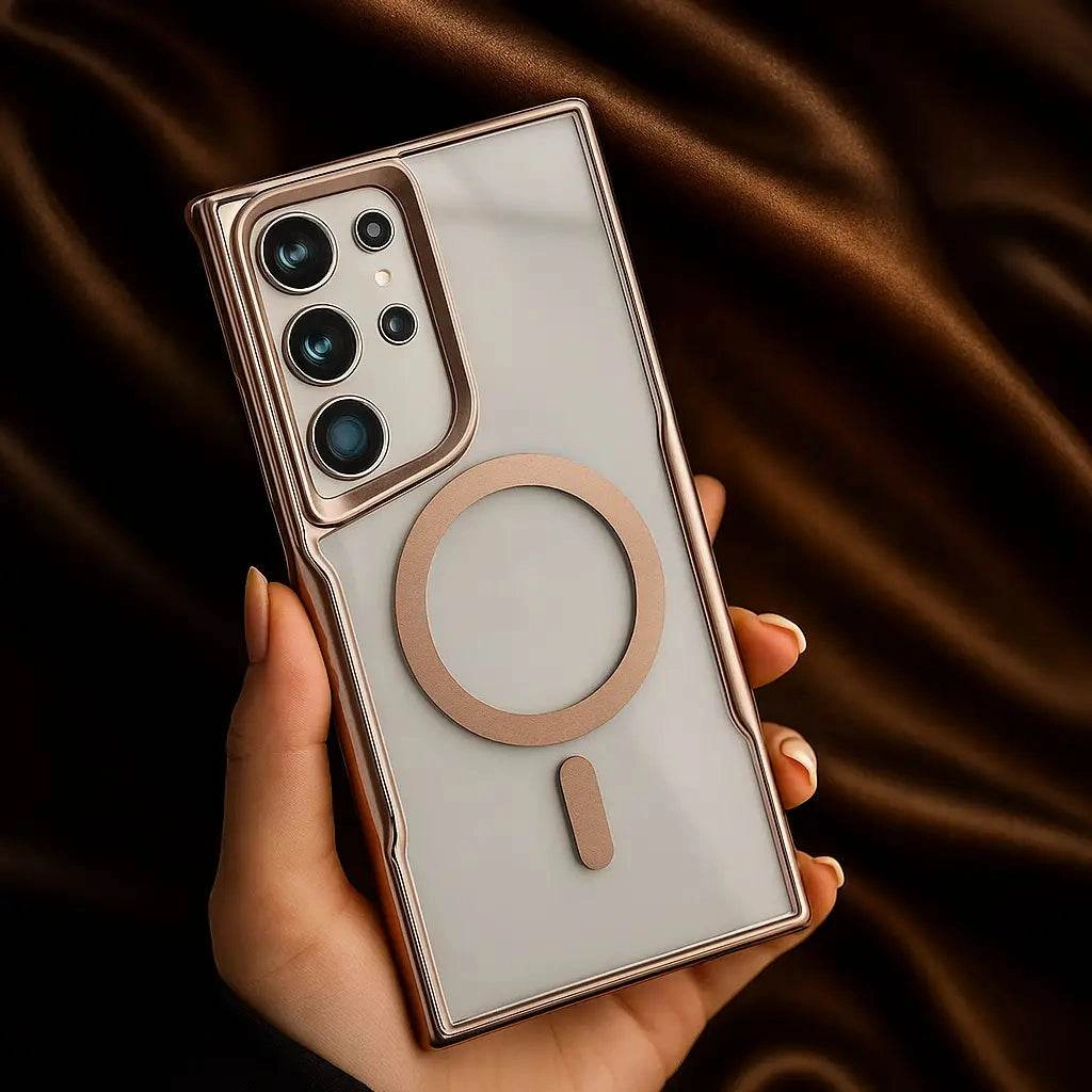 Durable Surface Design Premium Texture Layer Brilliance Acrylic Clarity MagSafe Case - Samsung