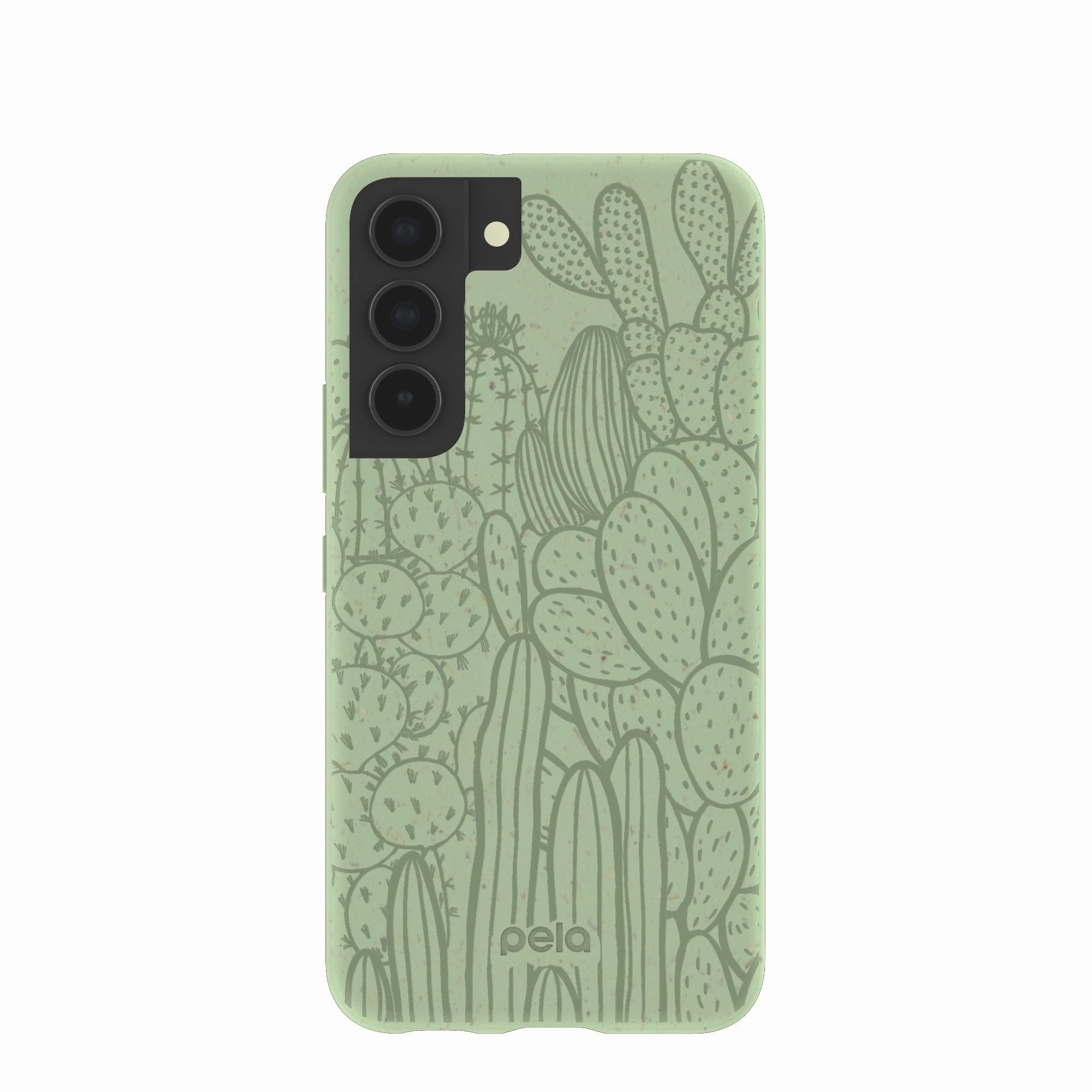 Sage Green Cacti Samsung Galaxy S22 Case Sleek Grip Button Cover