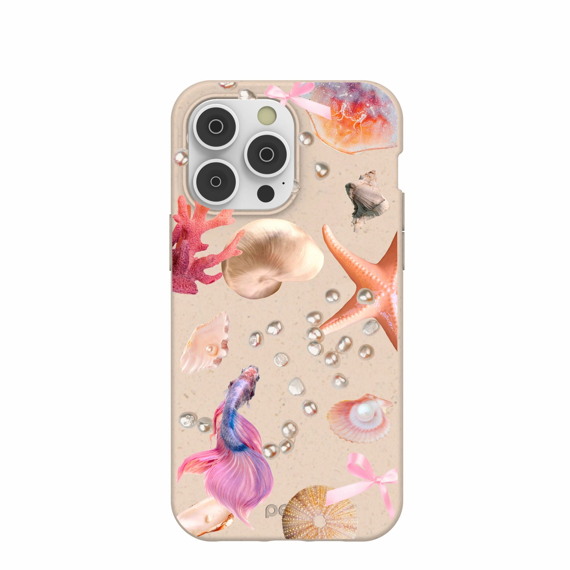 Rugged Build Grip Layer Seashell Aqua Dreams iPhone 14 Pro Max Case