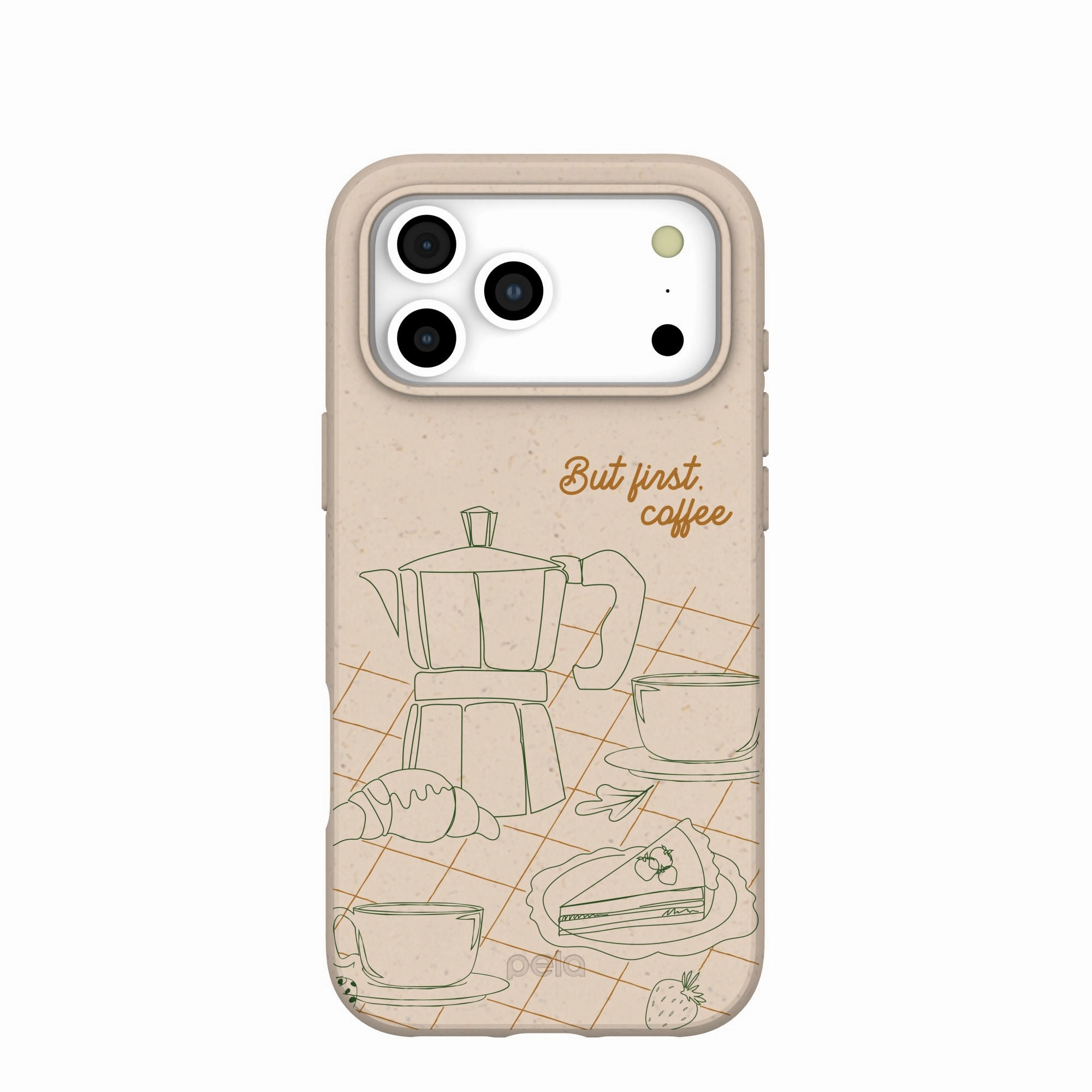 Flexible Grip Texture Seashell But First iPhone 17 Pro Max Case