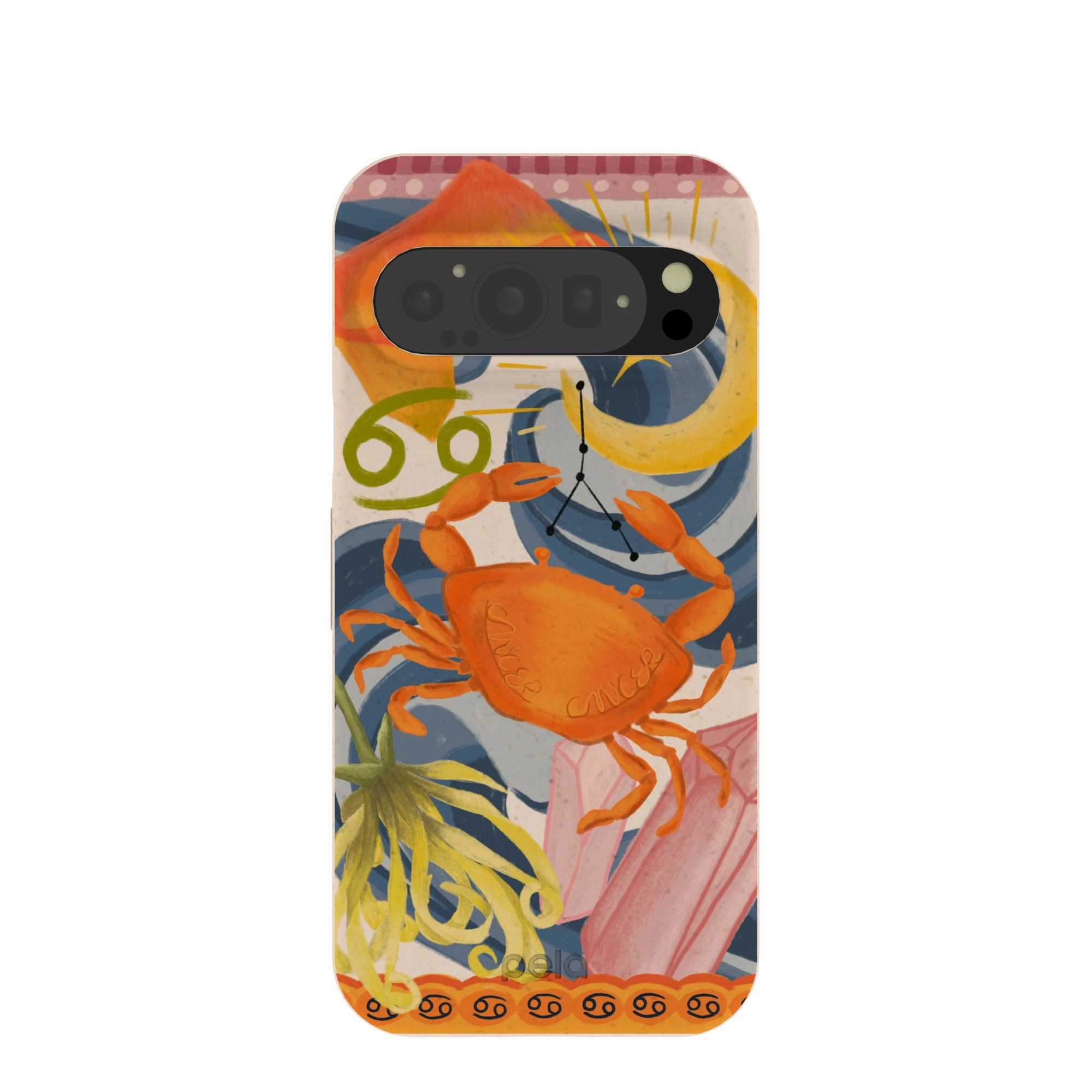 Seashell Cancer Crab Google Pixel 9/9 Pro Case High gloss Elegant Texture Layer