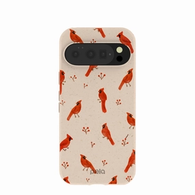 Glossy Texture Layer Seashell Cardinals Google Pixel 10/10 Pro Case