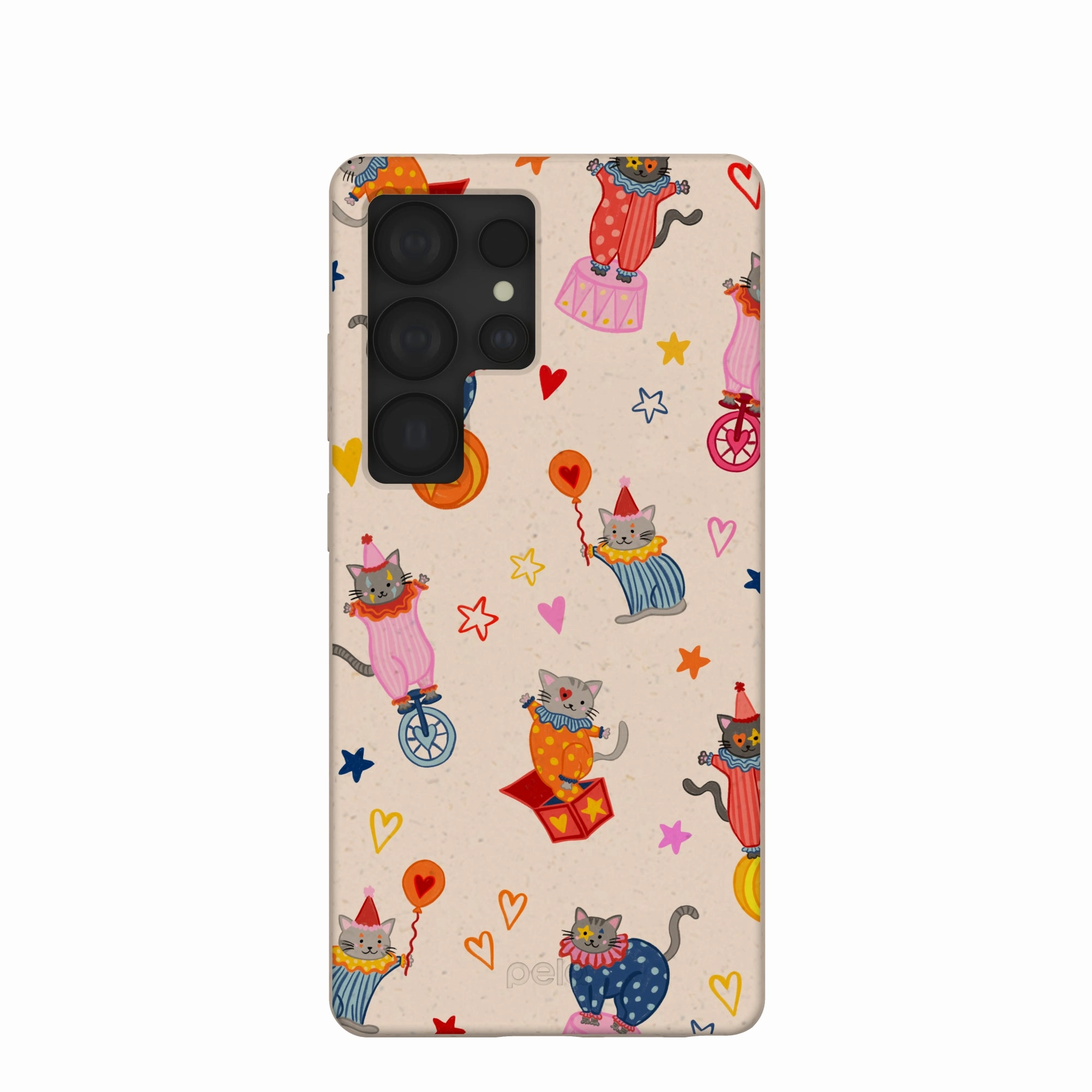 Clear Back Seashell Cat Clowns Samsung Galaxy S25 Ultra Case