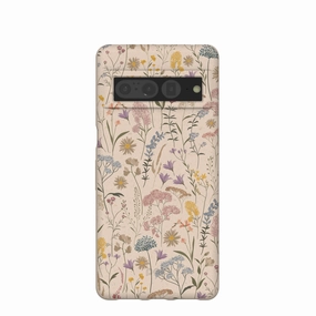 Seashell Dusty Petals Google Pixel 7 Pro Case Drop Protection