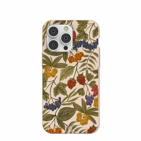 Seashell Fall Berries iPhone 14 Pro Max Case Anti Slip Modern Pattern Layer
