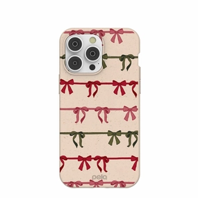 Scratch Guard Seashell Holiday Bows iPhone 14 Pro Max Case