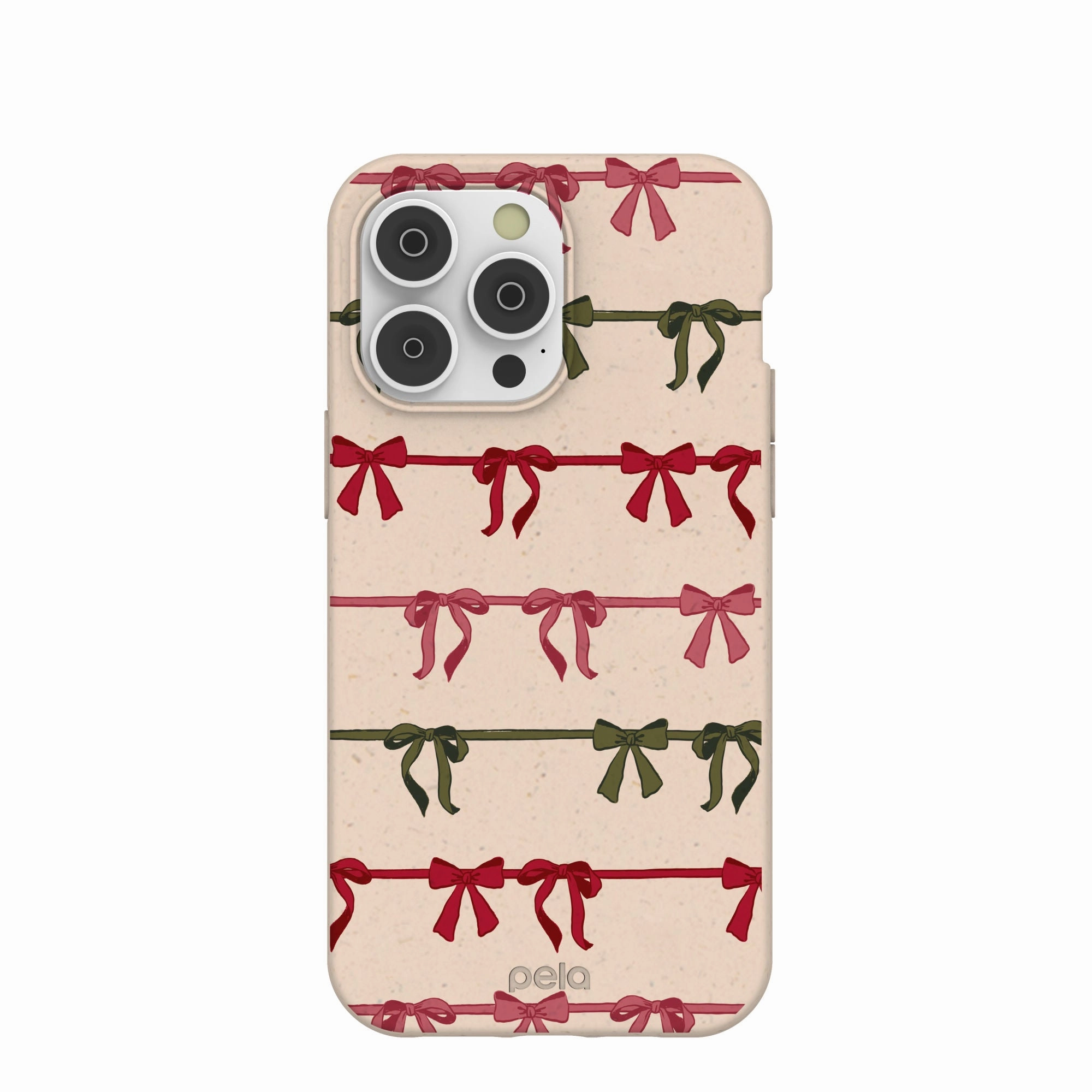 Scratch Guard Seashell Holiday Bows iPhone 14 Pro Max Case