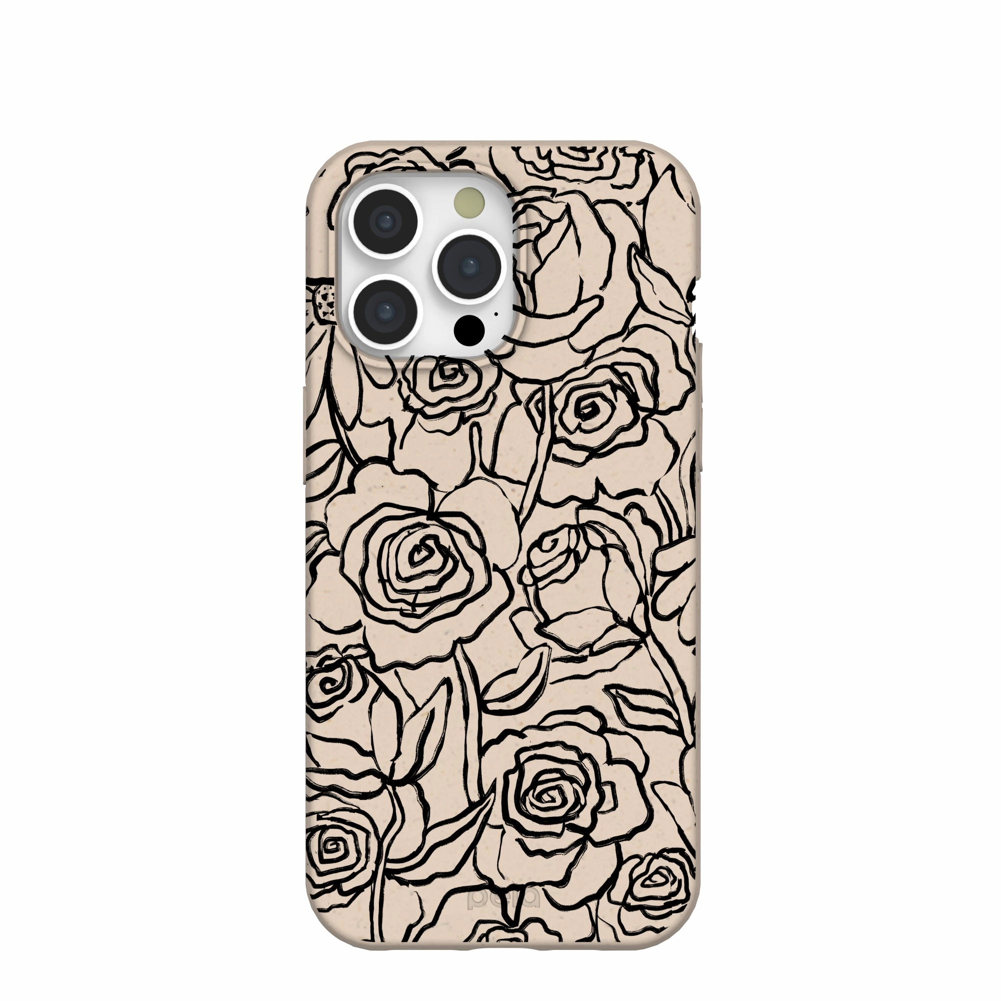Sleek Texture Ergonomic grip Seashell Inked Blooms iPhone 15 Pro Max Case
