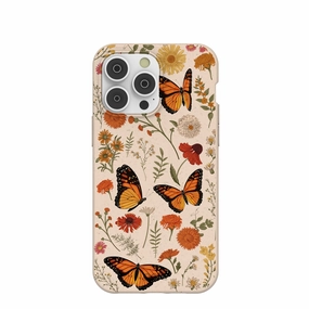 Seashell Monarch Butterfly iPhone 14 Pro Max Case Durable Form Soft Cushion