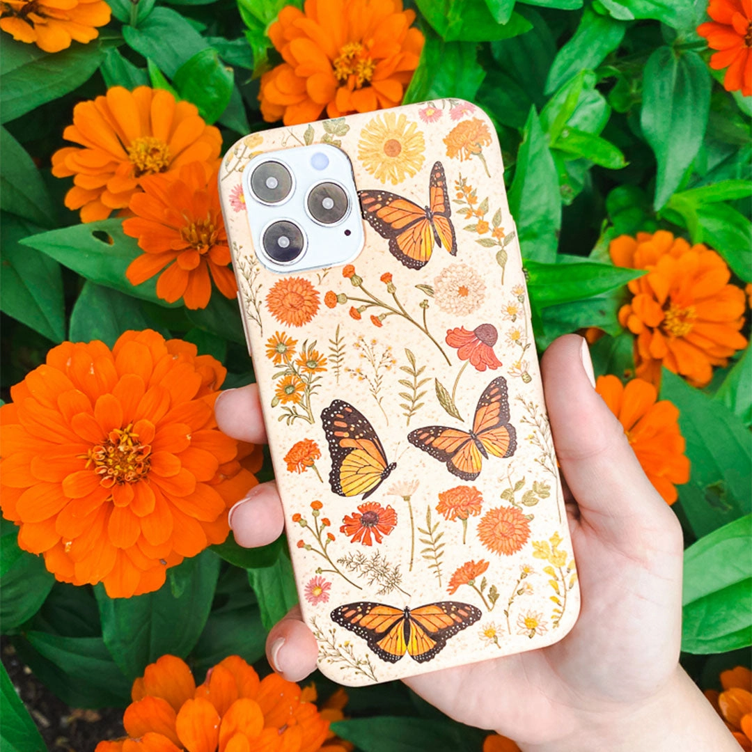 Seashell Monarch Butterfly iPhone 17 Pro Max Case Vivid Pattern