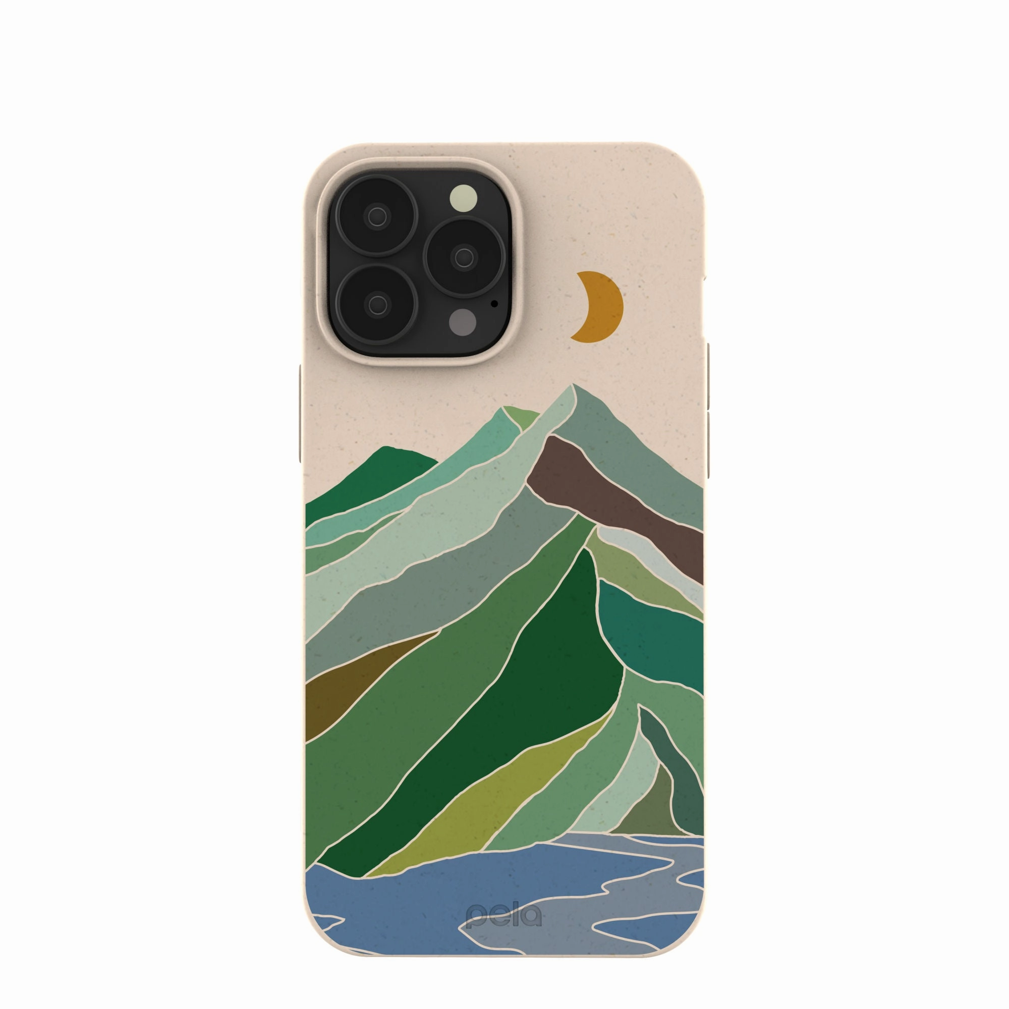 Stylish Shape Seashell Mountain Sketch iPhone 13 Pro Max Case
