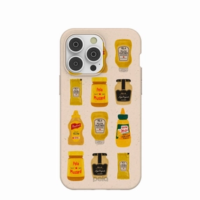 3D Effect Seashell Mustard Fan iPhone 14 Pro Max Case