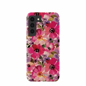 Seashell Painted Petals Samsung Galaxy S22 Case Polished Texture Design Unisex Design