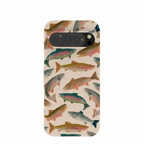 Seashell Rainbow Trout Google Pixel 9/9 Pro Case Ergonomic Shape