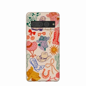 Seashell Retro Rodeo Google Pixel 7 Pro Case Premium Surface Texture Carbon Fiber