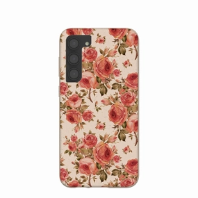 Durable Edge Finish Seashell Rose Garden Samsung Galaxy S23 (Plus) Case