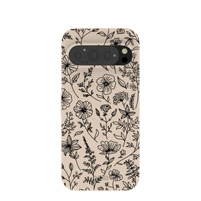 Seashell Wild Flower Google Pixel 9/9 Pro Case Modern Pattern Style Non slip grip