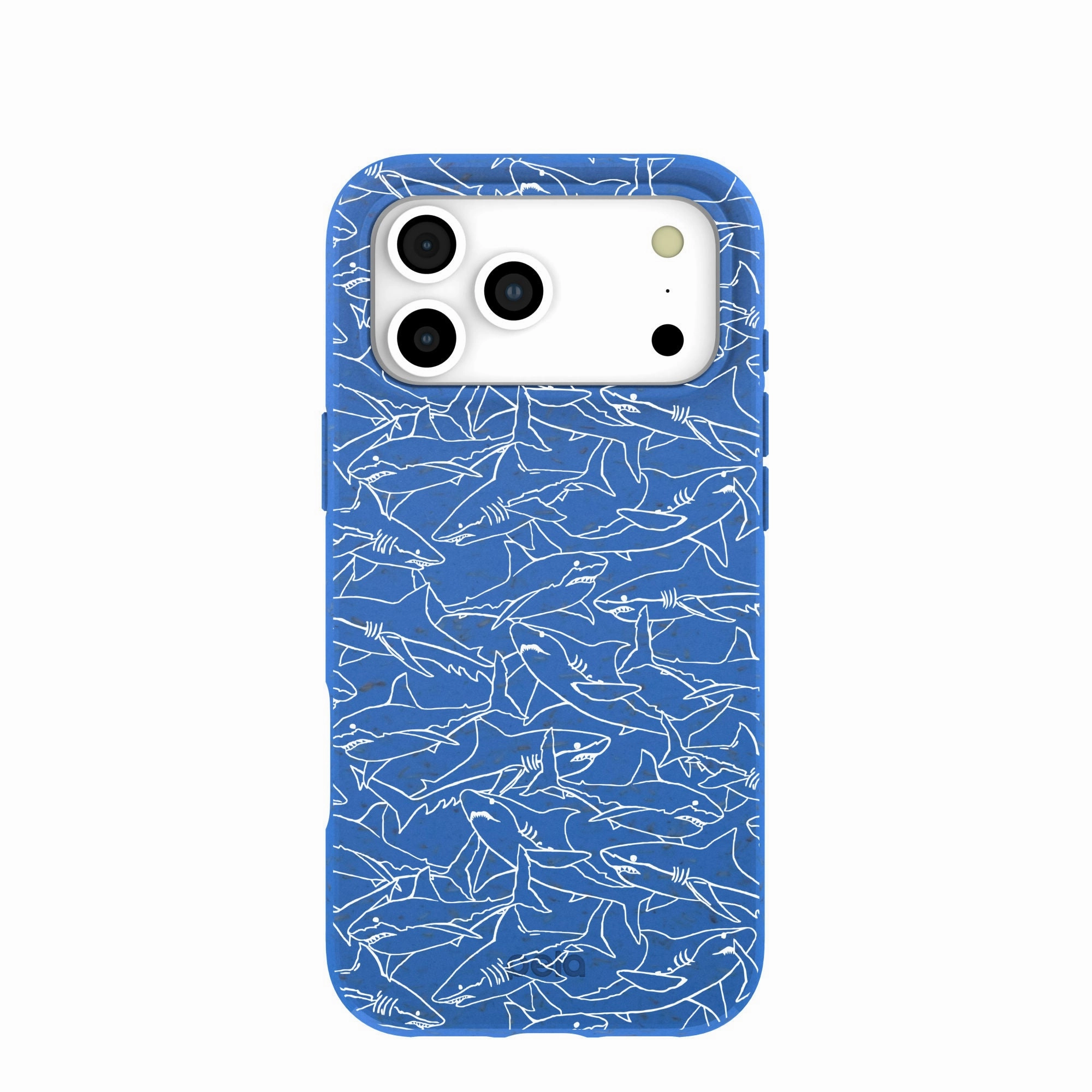 Electric Blue Shark Frenzy iPhone 17 Pro Max Case Shock Layer