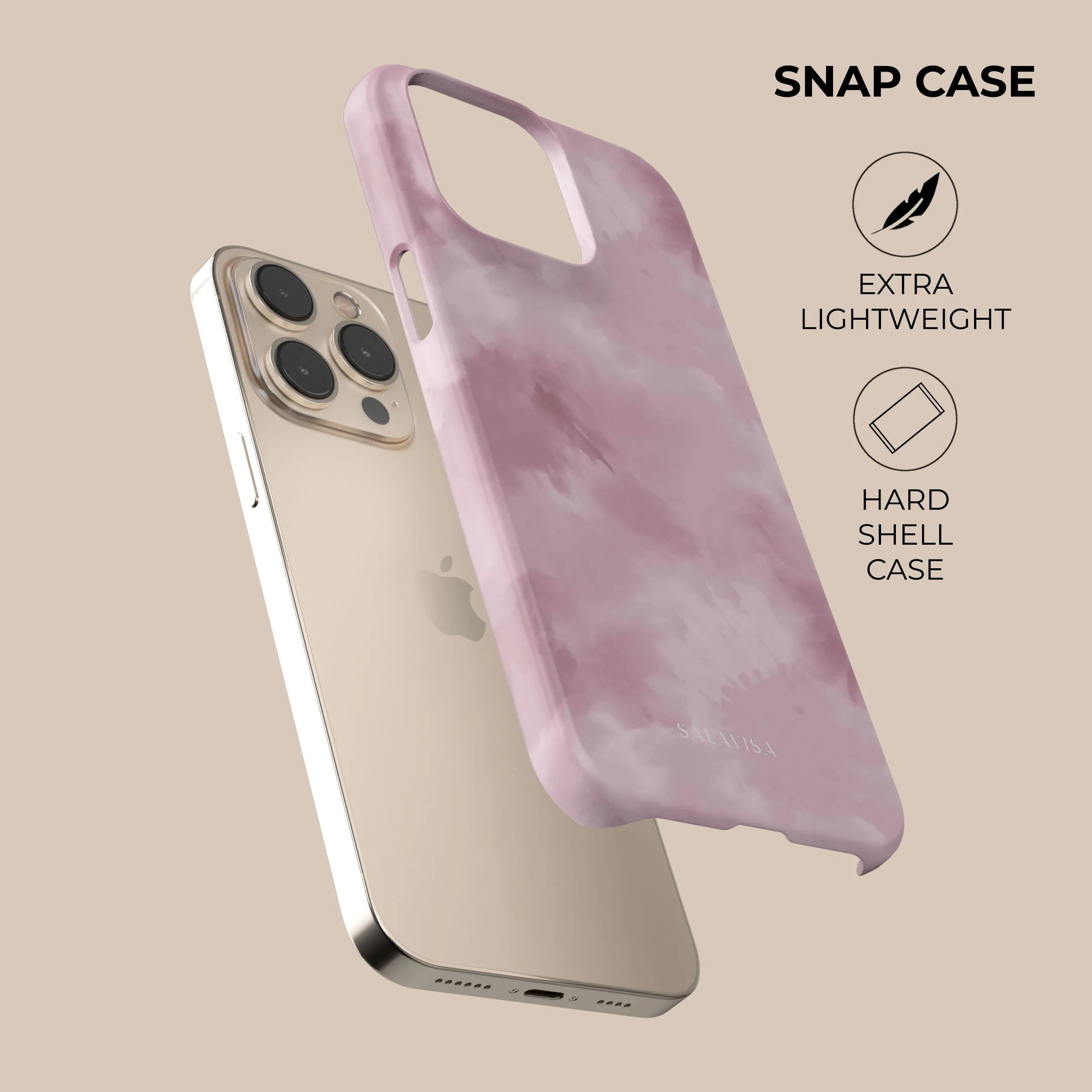 Minimal Build Texture Durable Form Pink Tie Dye Phone Case