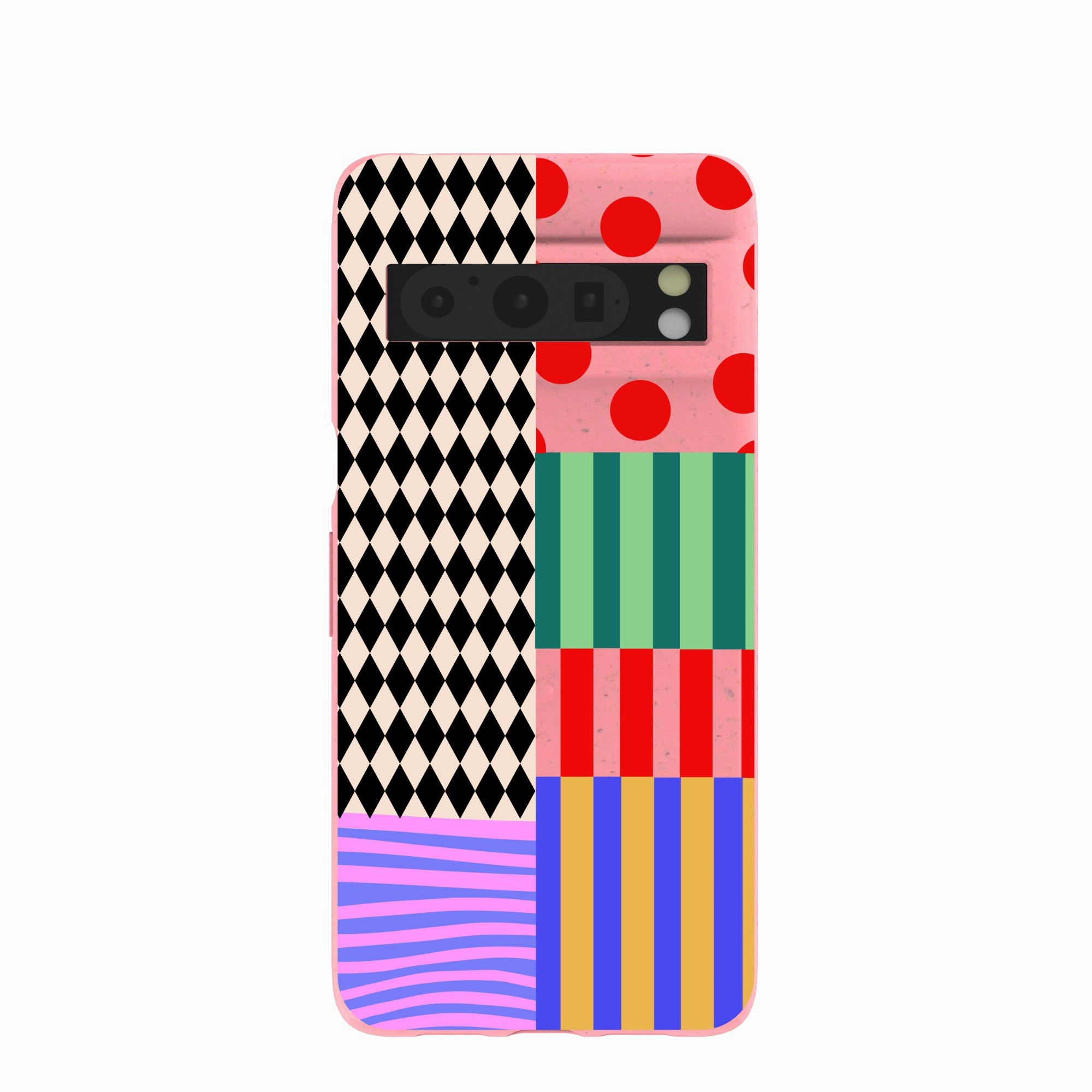 Bubblegum Pink Juggling Colors Google Pixel 8 Pro Case Elegant Look Smooth Pattern Finish