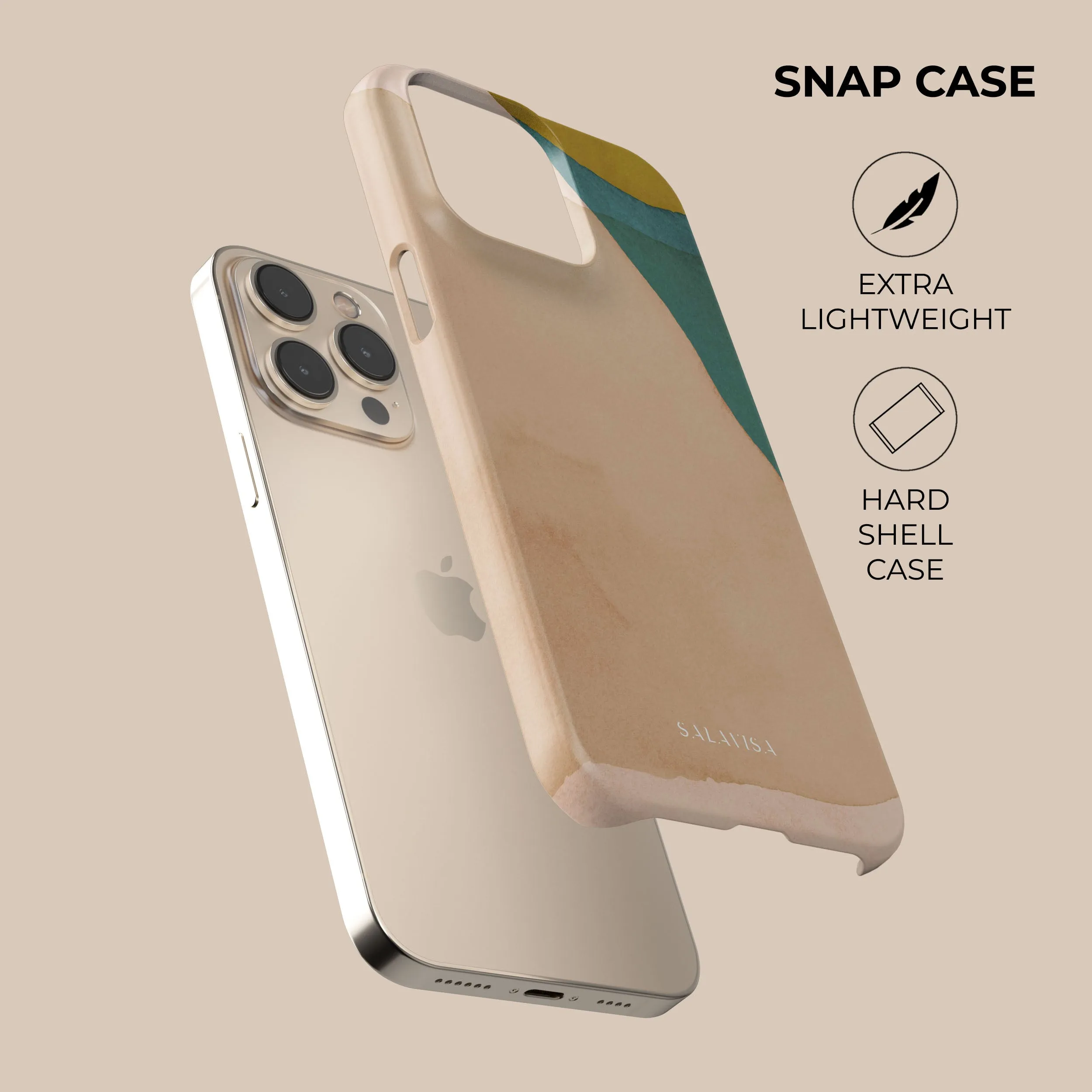 Polished Style Wireless Charging Compatible Beige Canvas Phone Case