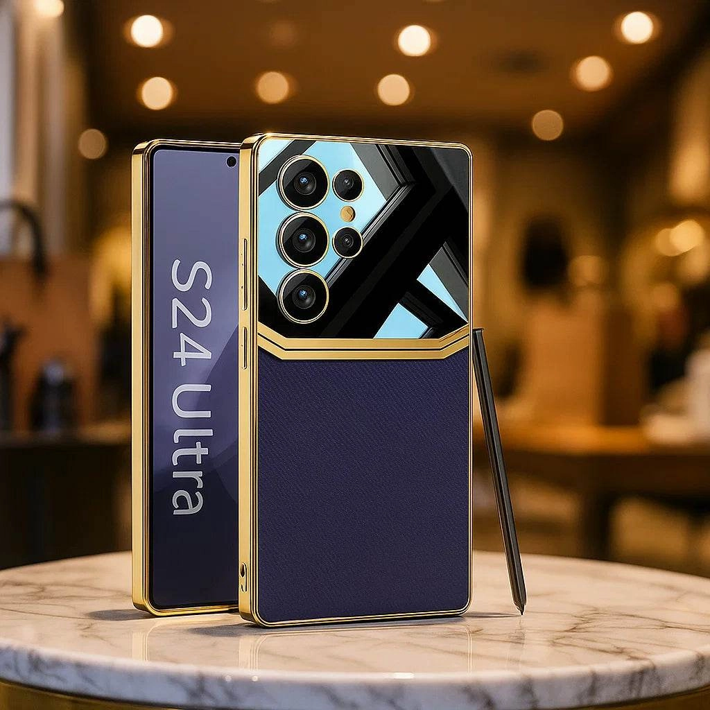 Lightweight accessory Light Finish Royal Touch Electroplated Leather Case - Samsung