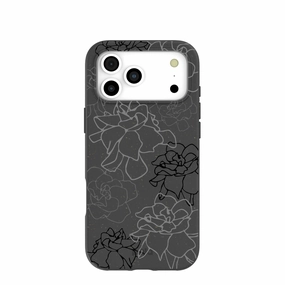 Classic Frame Trendy Accessory Black Gardenia Lines iPhone 17 Pro Max Case