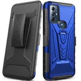Motorola Moto G Play (2023) Dual-Layer Holster Case with Kickstand Modern Aesthetic