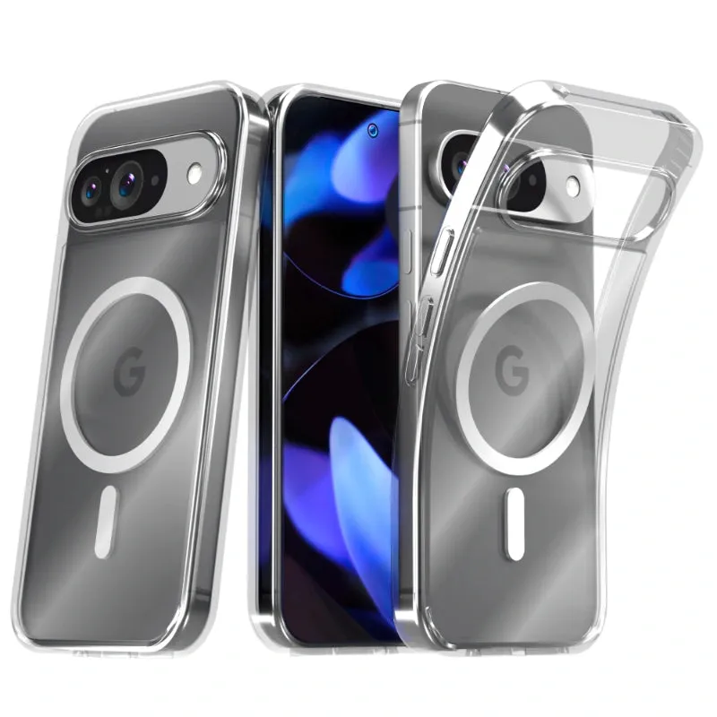 Google Pixel 9 / 9 Pro 6.3"(2024) Hybrid Shockproof Clear Slim Acrylic Case with MagSafe Modern Build Fashion Accessory
