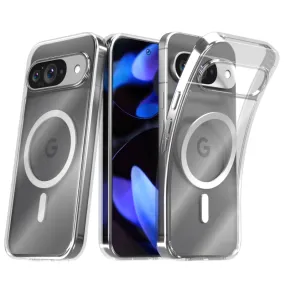 Google Pixel 9 / 9 Pro 6.3"(2024) Hybrid Shockproof Clear Slim Acrylic Case with MagSafe Modern Build Fashion Accessory