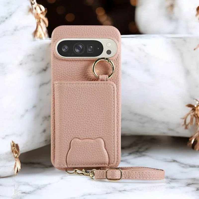 Elegance Crossbody Leather Wallet Case - Google Soft Texture Simple Texture