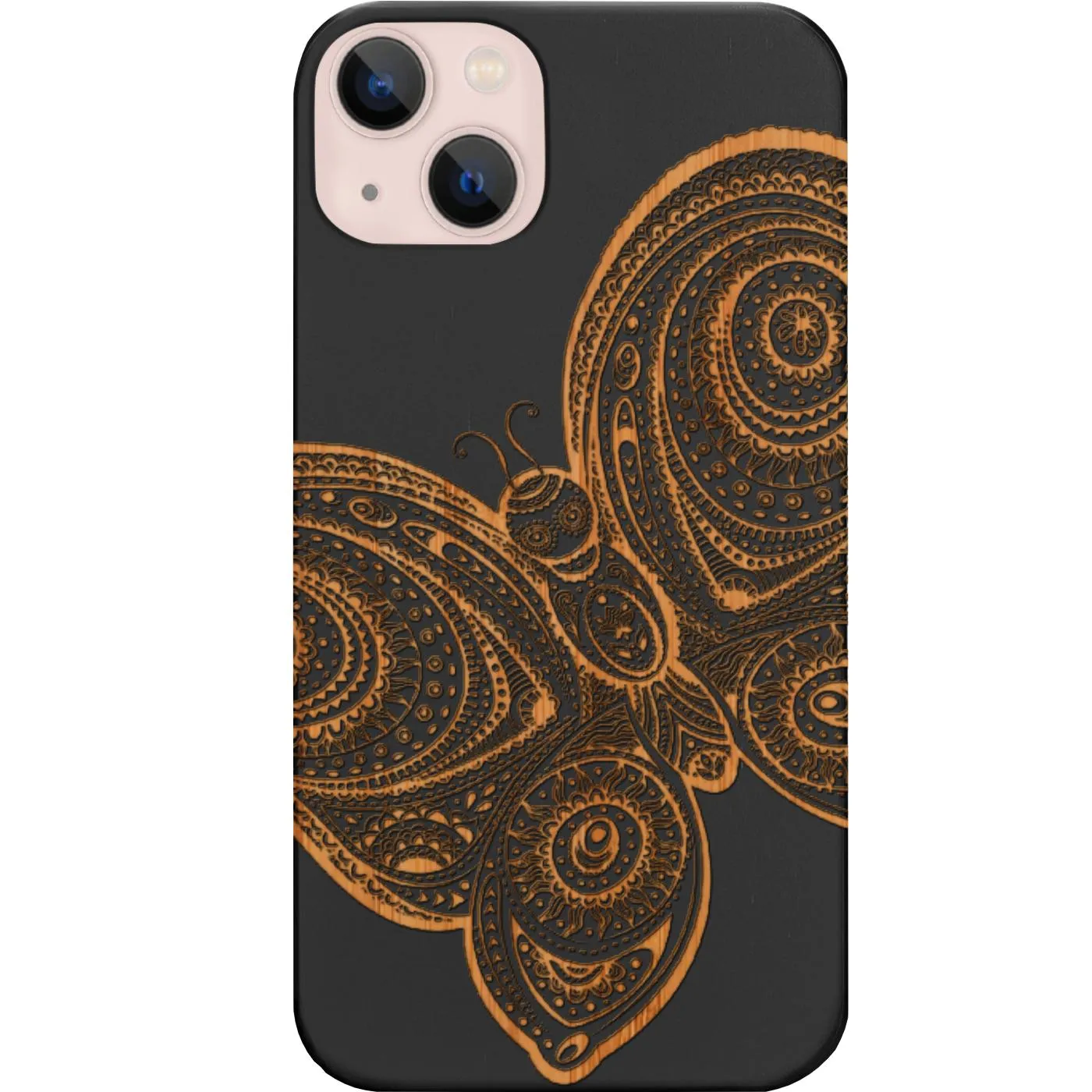Minimal Texture Layer Durable Edge Butterfly 3 - Engraved Phone Case