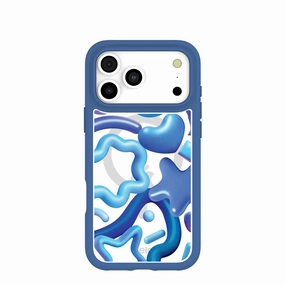 Modern Function Clear Blue Chrome iPhone 17 Pro Max Case With True Blue Ridge (MagSafe included)