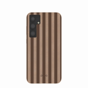 Chocolate Brown Cocoa Stripes Samsung Galaxy S24 (Plus) Case Unique Texture Protective Corners