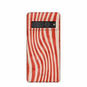 Hybrid Material Flexible Layer Design Seashell Big Top Stripes Google Pixel 7 Pro Case