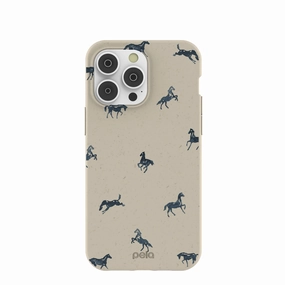 London Fog Mini Horses iPhone 14 Pro Max Case Compact Shape Smooth Feel Surface