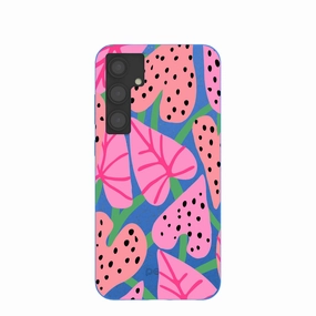 Electric Blue Candy Bloom Samsung Galaxy S24 (Plus) Case Gloss Surface Layer Colorful Accent