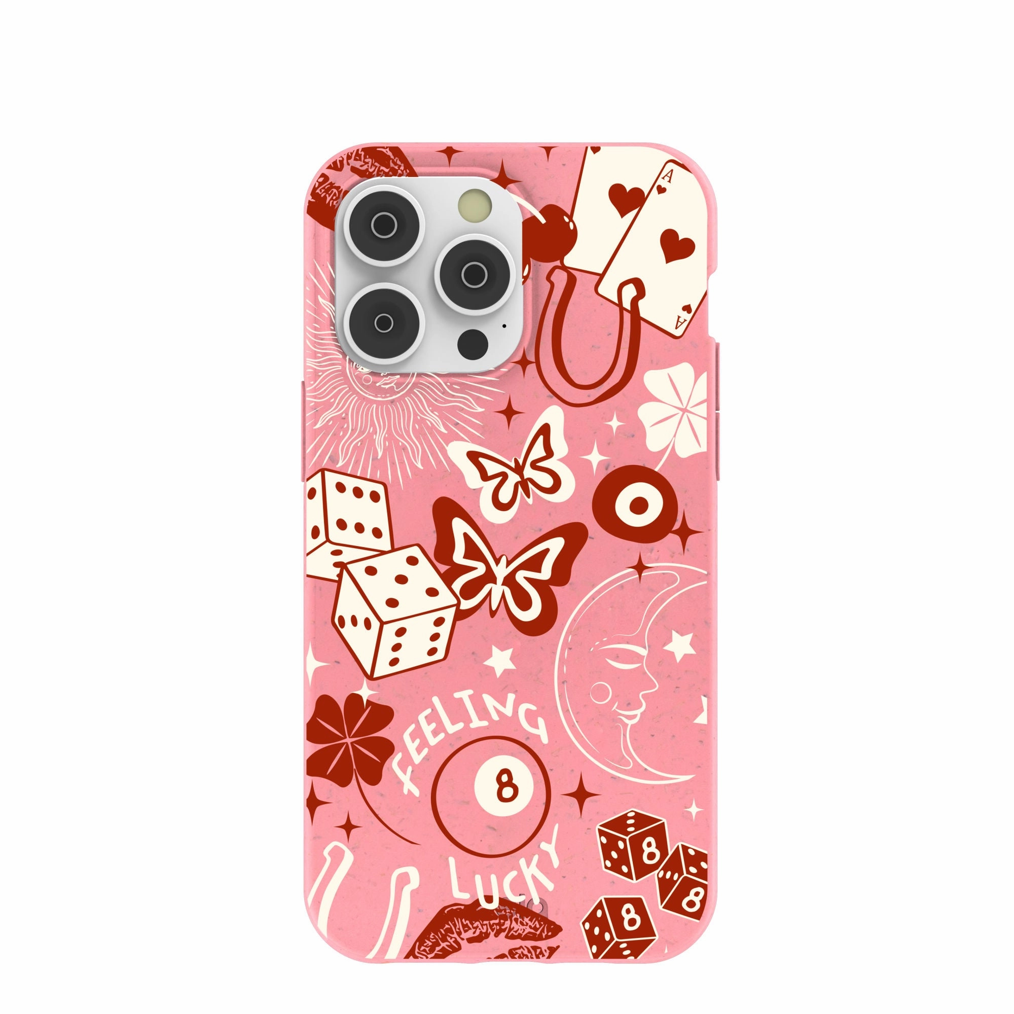 Professional Style Bubblegum Pink Feeling Lucky iPhone 14 Pro Max Case
