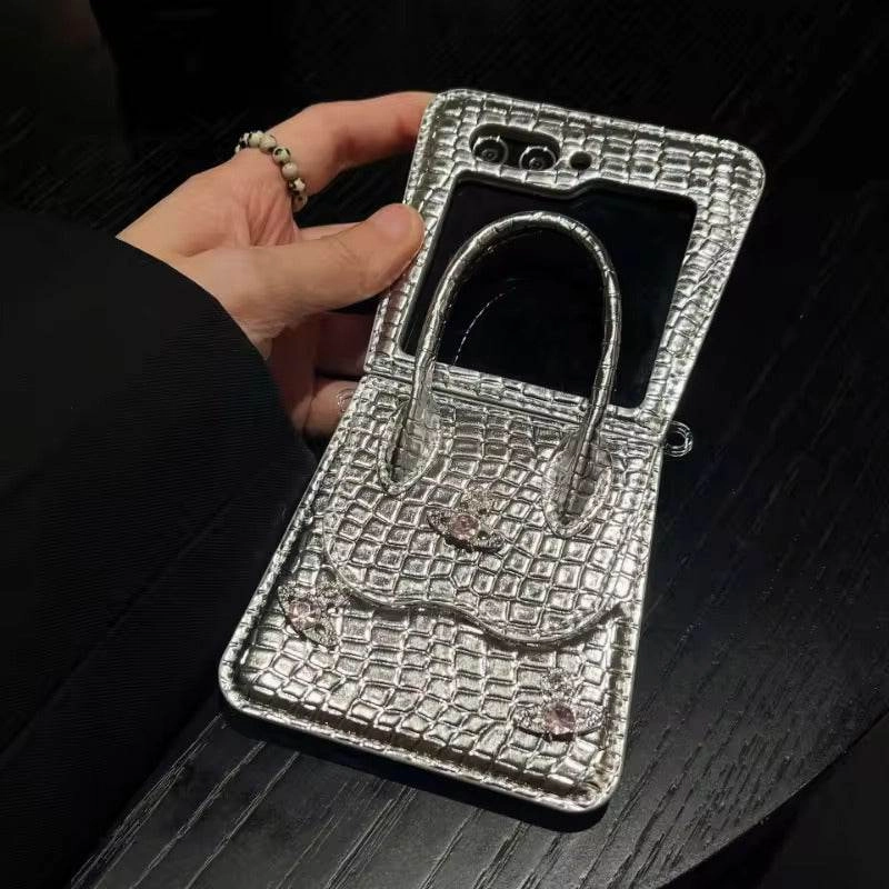 Premium Texture Layer Impact Cushion Luxury Handbag Shell Case - Samsung