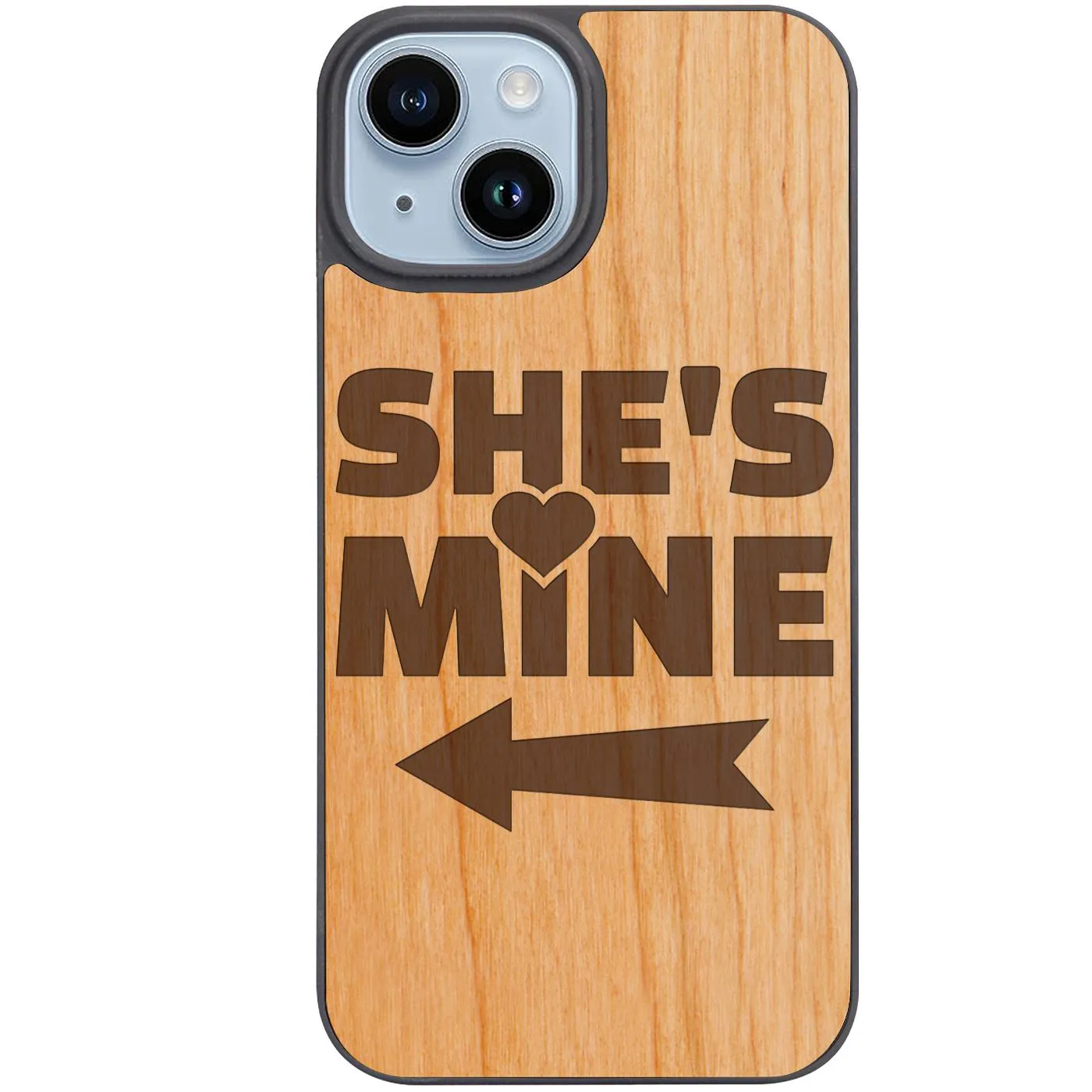 She's Mine - Engraved Phone Case Marble Pattern Daily Grip