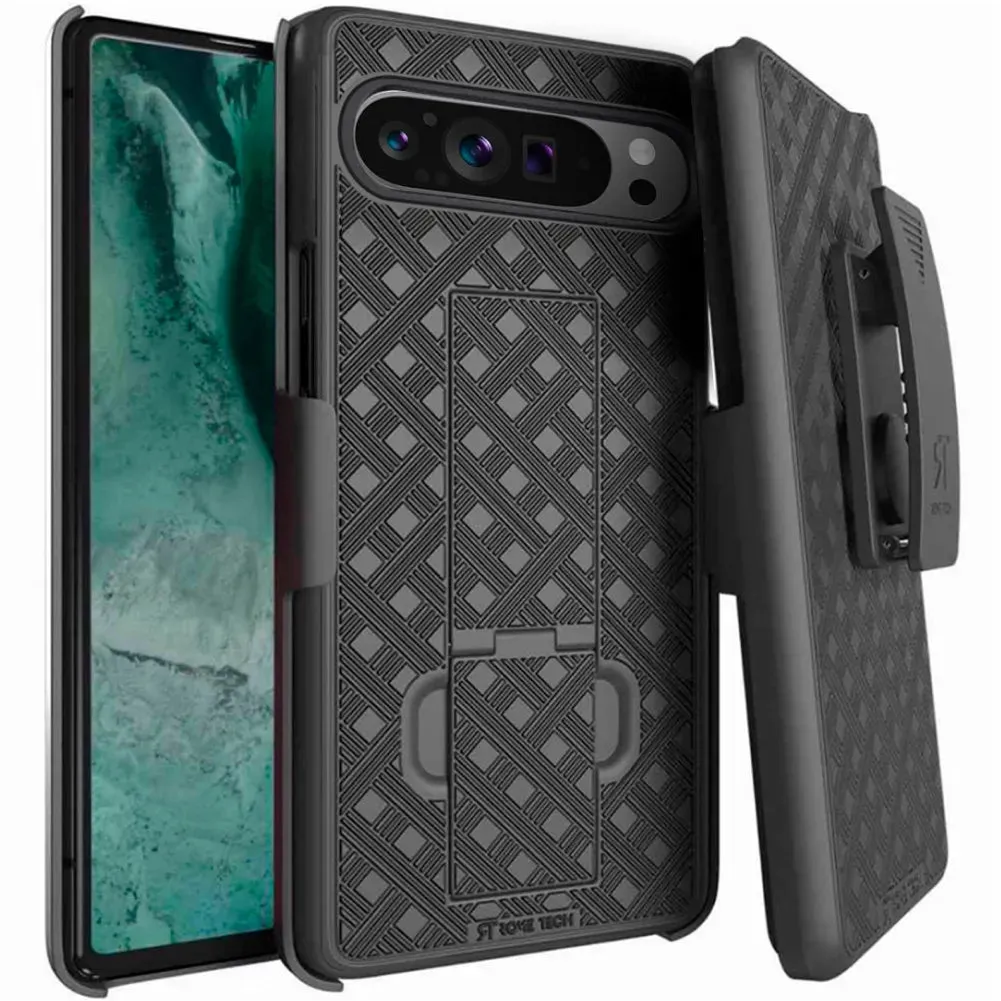Luxury Finish Texture Google Pixel 9 Pro Belt Clip Holster Phone Case
