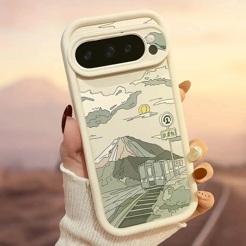 Rolling Hills Train Journey Case - Google Luxury Texture Design Textured Surface