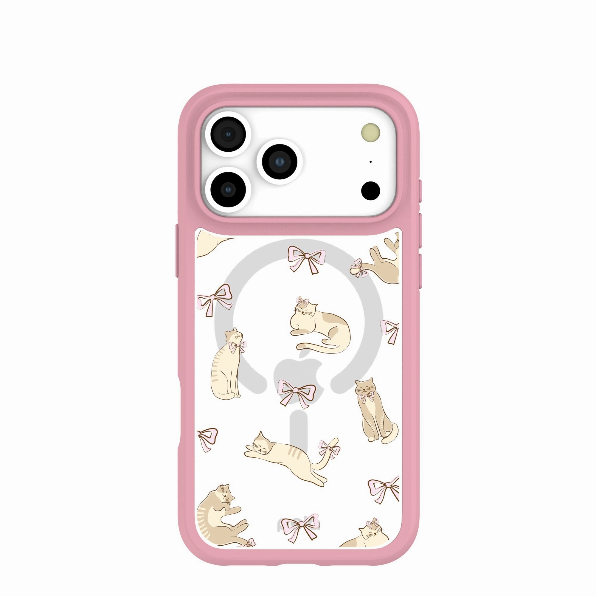 Clear Purrfection iPhone 17 Pro Max Case With Petal Pink Ridge (MagSafe included) Colorful option Luxury Layer Texture