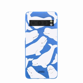 Electric Blue Belugas Google Pixel 8 Pro Case Hybrid Pattern Design