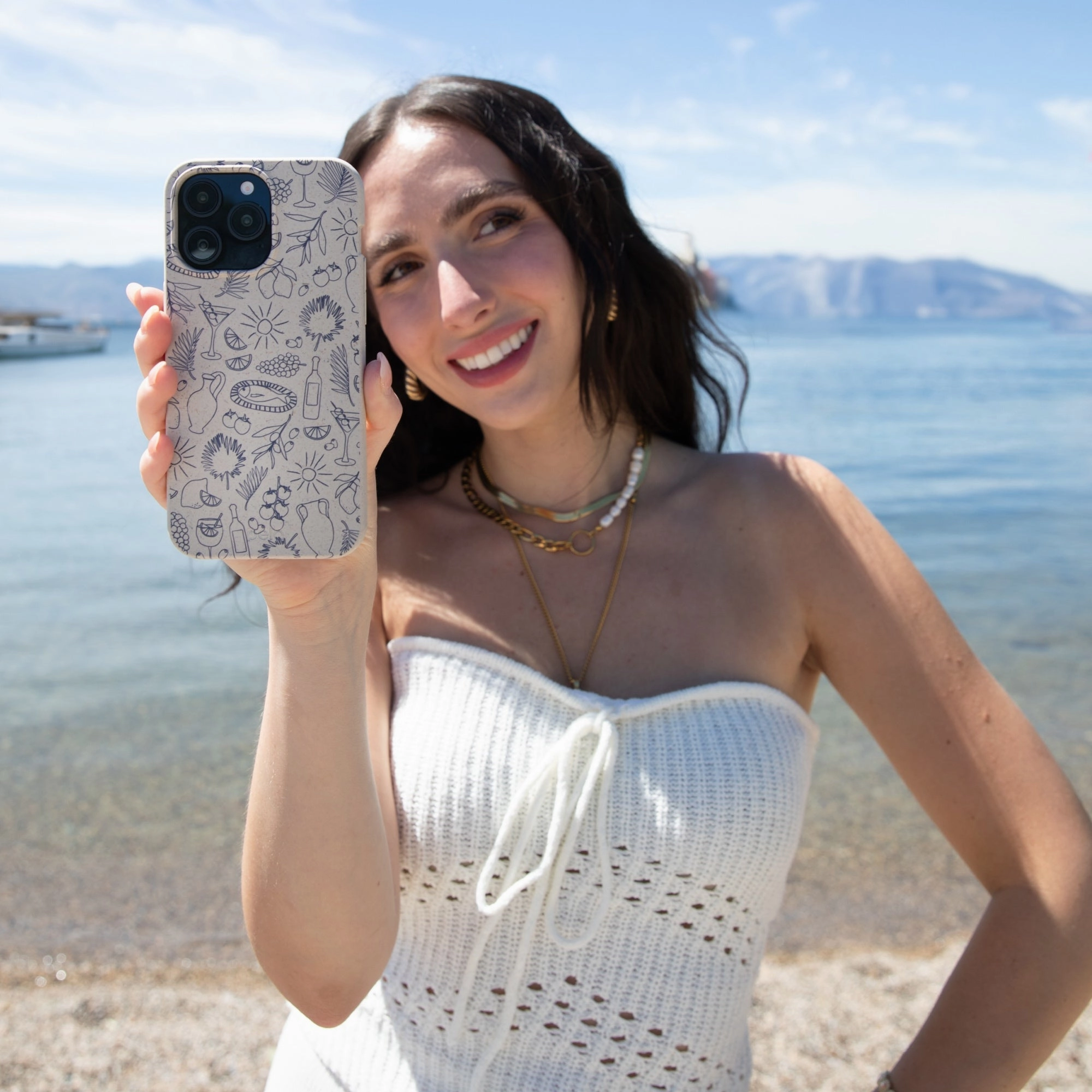 Vivid Texture Premium Protection London Fog Mediterranean Moments iPhone 17 Pro Max Case