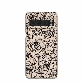 Seashell Inked Blooms Google Pixel 8 Pro Case Comfort Edge Texture