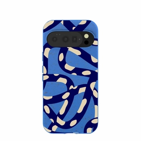 Matte Texture Design Luxury Pattern Electric Blue Noodles Google Pixel 10/10 Pro Case