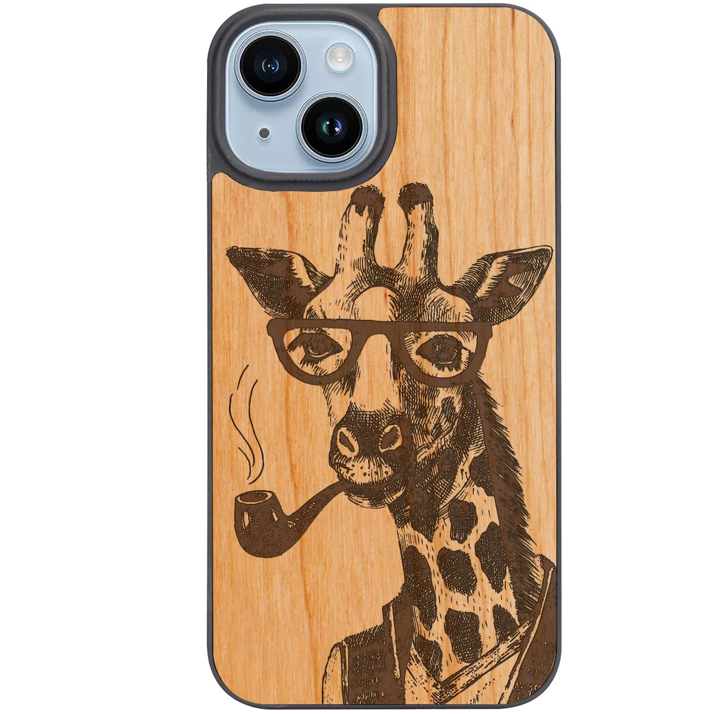 Smoking Giraffe - Engraved Phone Case Stylish grip Clear Design