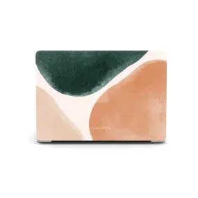 Peach & Forest Green Luxe Shapes MacBook Case Vivid colors